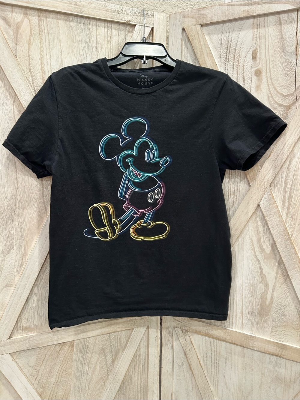 Mickey Mouse Neon Graphic Tee Black Disney T-Shirt